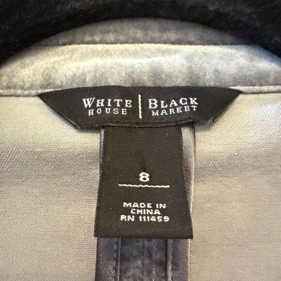 White House Black Market Silver Velvet/Satin Jacket Sz 8 Victorian, Castlecore - Picture 16 of 16